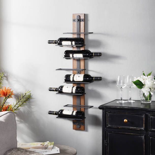 Ivy Bronx Chetek Wall Mounted Wine Bottle Rack in Black & Reviews Wayfair